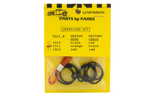 PARKS  BY PARTS 1/24-1/25 Detail Set 2: Radiator Hose, Orange Heater Hose, Black Battery Cable