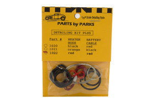 PARTS BY PARK 1/24-1/25 Detail Set 3: Radiator Hose, Red Heater Hose, Red Battery Cable & Tinned Copper Wire for Brake/Fuel Lines & Carburetor Linkage