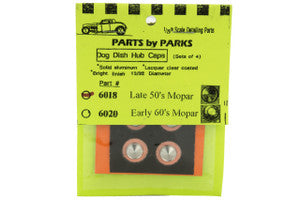 PARTS BY PARK 1/24-1/25 Dog Dish Hub Caps Late 50s Mopar (Solid Aluminum) (4)