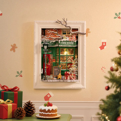 ROBOTIME Santa's Toy Shop Story Frame