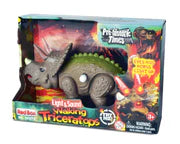 WOW TOYZ Lights & Sounds Wind-Up Triceratops