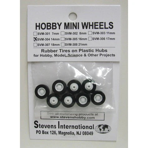 STEVENS 	14mm Rubber Tires on Plastic Hubs (8)