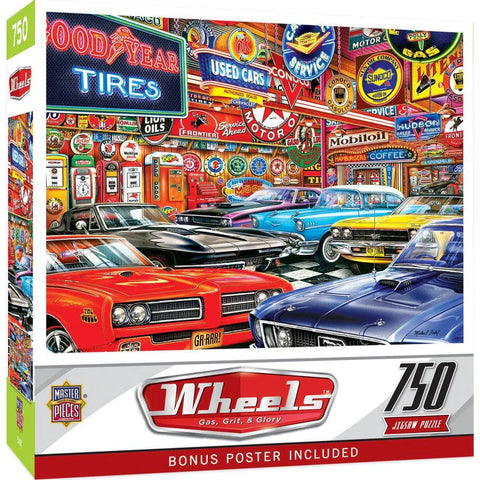 MASTER PIECES 750-PIECE PUZZLE Wheels - Gas, Grit & Glory