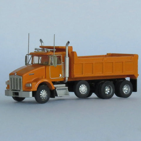 N KENWORTH T800 DUMP TRUCK 4-AXLE ORANGE
