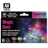 VALLEJO 17ml Bottle Magic Dust Metallic Color Shift Paint Set (6 Colors)