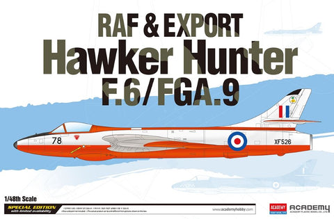 ACADEMY 1/48 Hawker Hunter F6/FGA9 RAF & Export Jet Fighterghter