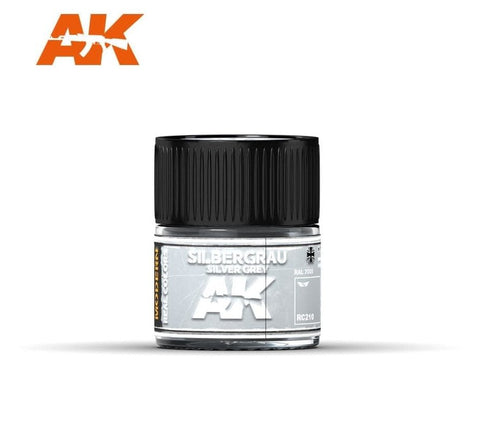AKI Real Colors: Silver Grey RAL7001 Acrylic Lacquer Paint 10ml Bottle