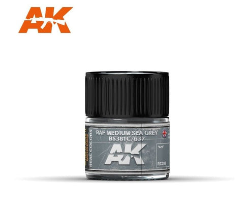 AKI Real Colors: RAF Medium Sea Grey BS381C/637 Acrylic Lacquer Paint 10ml Bottle
