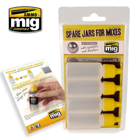 MIG Empty 17ml Spare Jars for Mixes (4)