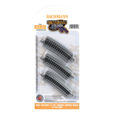 BACHMANN N Half Section 11.25" Radius Curved Track (6)