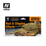 VALLEJO 17ml Bottle Rust & Chipping Effects Model Air Paint Set (8 Colors)