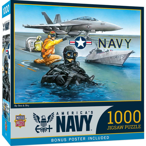 MASTER PIECES 1000-PIECE PUZZLE America's Navy - By Sea & Sky