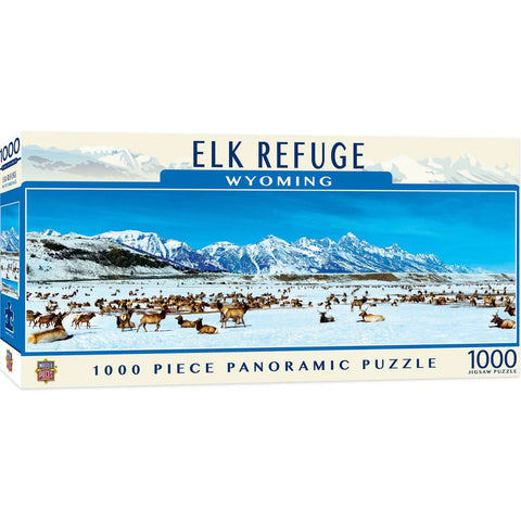 MASTER PIECES 1000-PIECE PUZZLE Elk Refuge, Wyoming Panoramic