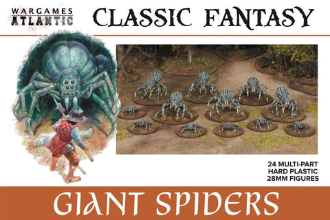 WARGAMES ATLANTIC  28mm Classic Fantasy: Giant Spiders (12 big/12 small)