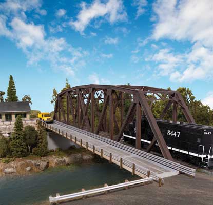 WALTHERS HO Truss Railroad Bridge with Roadway  Kit