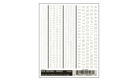 WOODLAND SCENICS Dry Transfer: RR Gothic White