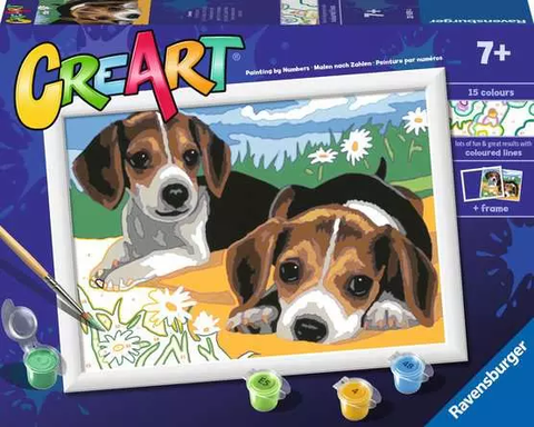 CREART Jack Russel Puppies Paint by Numbers Kit