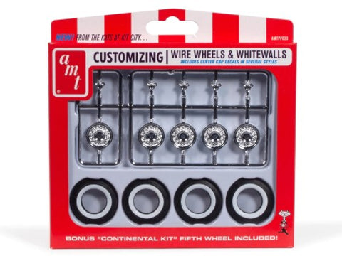 AMT 1/25 KH Wire Wheels (5) & Whitewall Tires (4) Customizing Pack