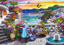 RAVENSBURGER  300-PIECE PUZZLE Santorini Sunset Large Format