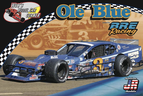 WES'S 1/25 Ole Blue BRE Racing #3 Asphalt Modified Race Car