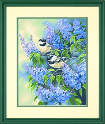 DIMENSIONS Chickadees & Lilacs Paint by Number (11"x14")