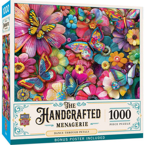 MASTER PIECES 1000-PIECE PUZZLE Handcrafted Menagerie - Dance Through Petals