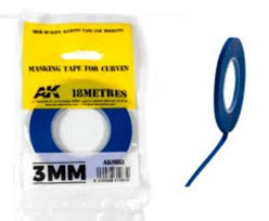 AKI Blue Masking Tape for Curves 3mm