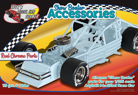 WES'S 1/25 Chrome Accessories Set for Asphalt Modified Race Car (various parts & tire)