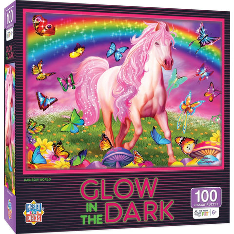 MASTER PIECES 100-PIECE PUZZLE Glow in the Dark - Rainbow World