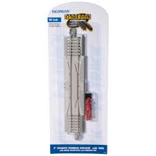 BACHMANN HO E-Z Track with Concrete Ties 9" Straight Terminal Rerailer with Wire