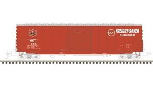 ATLAS HO 50 ft Precision Design Box Car w/Smooth Sides - Missouri, Kansas & Texas (MKT) #2066 - Red/White/Black