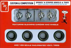AMT 1/25 Spokes & Stripes Wheels & Tires Pack (4)