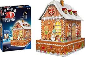 RAVENSBURGER 216-PIECE 3D PUZZLE Gingerbread House - Night Edition