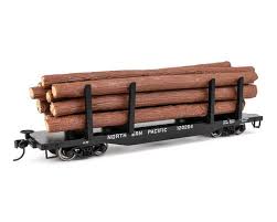 WALTHERS HO 45' Logging Flatcar - Ready to Run -- Northern Pacific #120204