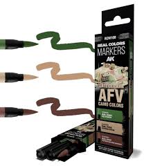 AKI Real Colors Markers: Acrylic Paint Late German AFV Camo Set (3)