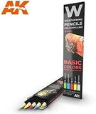 AKI Weathering Pencils: Basic Colors Shading & Demotion Set (5 Colors)