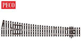 PECO HO Code 100 Turnout, Large Radius, Right - Electrofrog