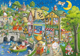 RAVENSBURGER 1000-PIECE PUZZLE Mother Gooseville