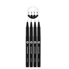 MOLOWOW Blackliner Pen 4pc Set #2 (.3, .5, .7, 1mm)