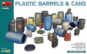 MINIART 1/48 Plastic Barrels & Cans (32)