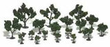 WOODLANDS SCENICS Realistic Tree Kit: Deciduous Medium Green 3/4" to 3" (21/pk)