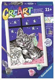 CREART Sleepy Kitties w/Gems Paint by Number 5x7