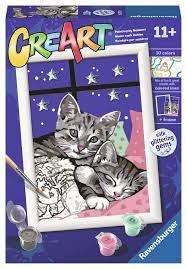 CREART Sleepy Kitties w/Gems Paint by Number 5x7