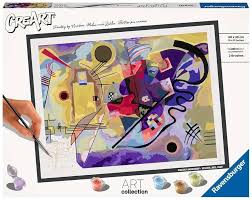 CREART Kandinsky Yellow, Red, Blue 16x12 Paint by Numbers Kit