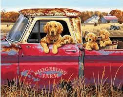 DIMENSIONS Holiday Puppy Truck Paint by Number (20"x16")