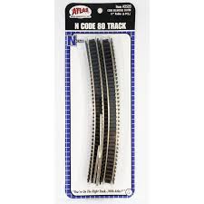 ATLAS N Code 80 1/2 11" Radius Track (6 pcs/pk)