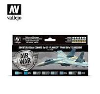 VALLEJO 	17ml Bottle Soviet/Russian Su27 Flanker 80's to Present Model Air War Paint Set (8 Colors)