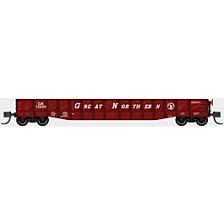 BLUFORD N 52'6" 15-Panel Mill Gondola - Medium Dented Sides - Ready to Run -- Great Northern #72904 (red, white, Large Roadname Lettering, Small Rocky)