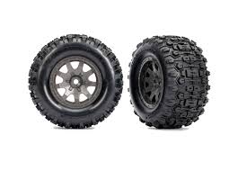 TRAXXAS T&W GRAY WHL SLEDGEHMMR TIRES (2)