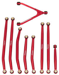 Power Hobby Aluminum High Clearance Chassis Links, Red, for Axial SCX24 Jeep / Gladiator